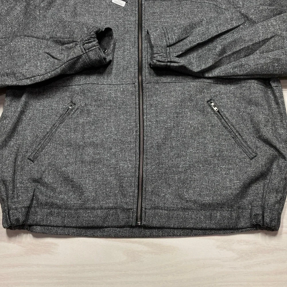 Turtleson‎ Men's Wool Blend Full Zip Gentleman's Jacket Gray Size Large